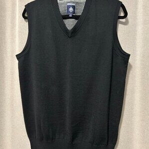 Point Zero Collection Black Vest Merino Wool Blend -  Men's Size Large